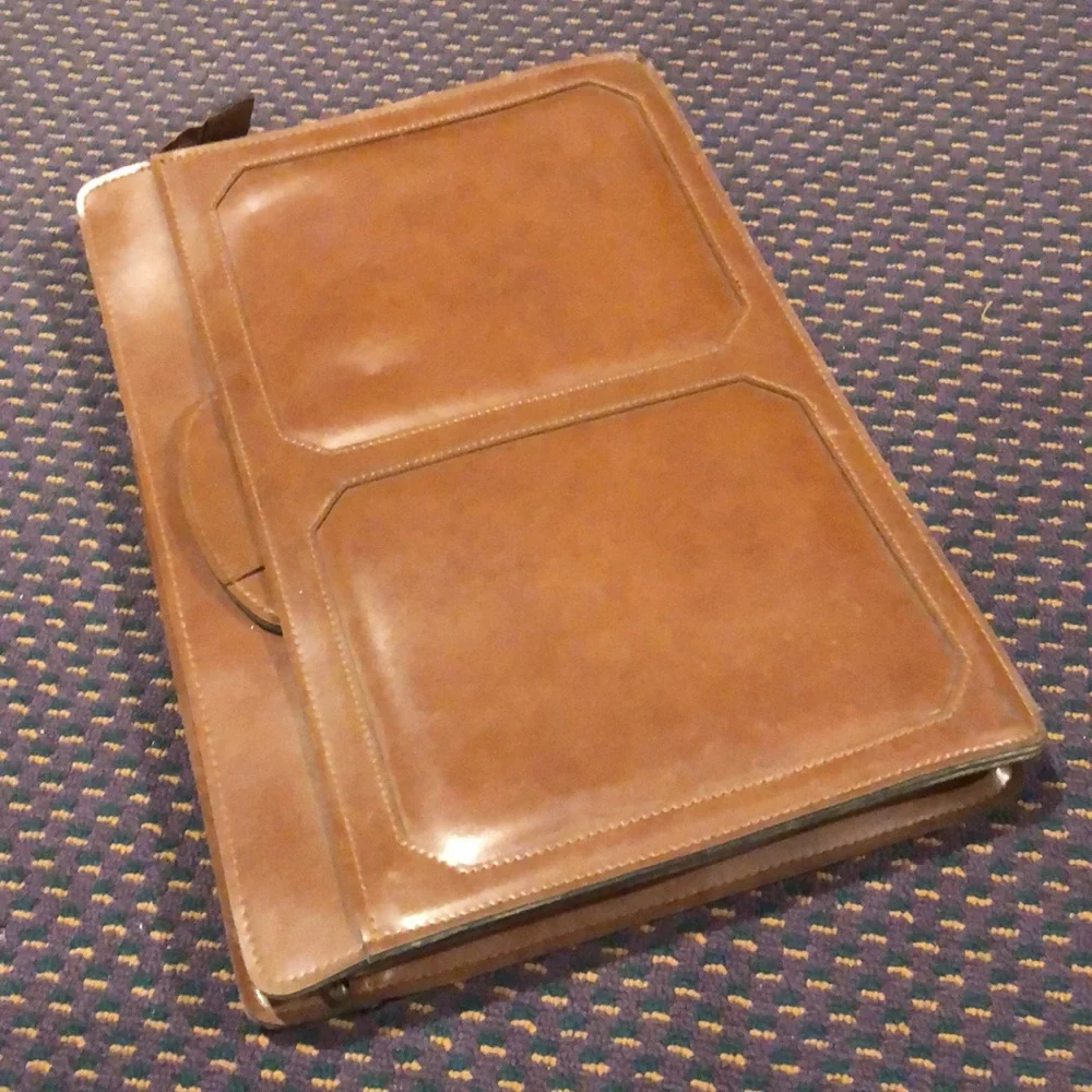 genuine brown leather briefcase